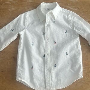Janie & Jack printed sailboat button down Shirt 2T